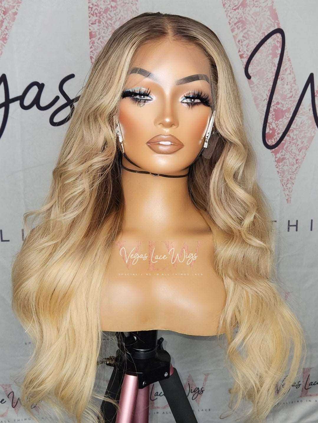 HD Invisible Lace Blond Wig With Dark Roots