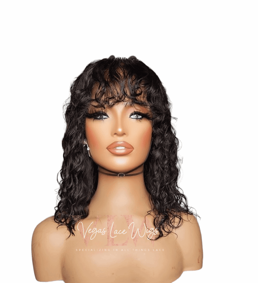 Invisible HD Lace Deep Wave Wig Body with Bangs