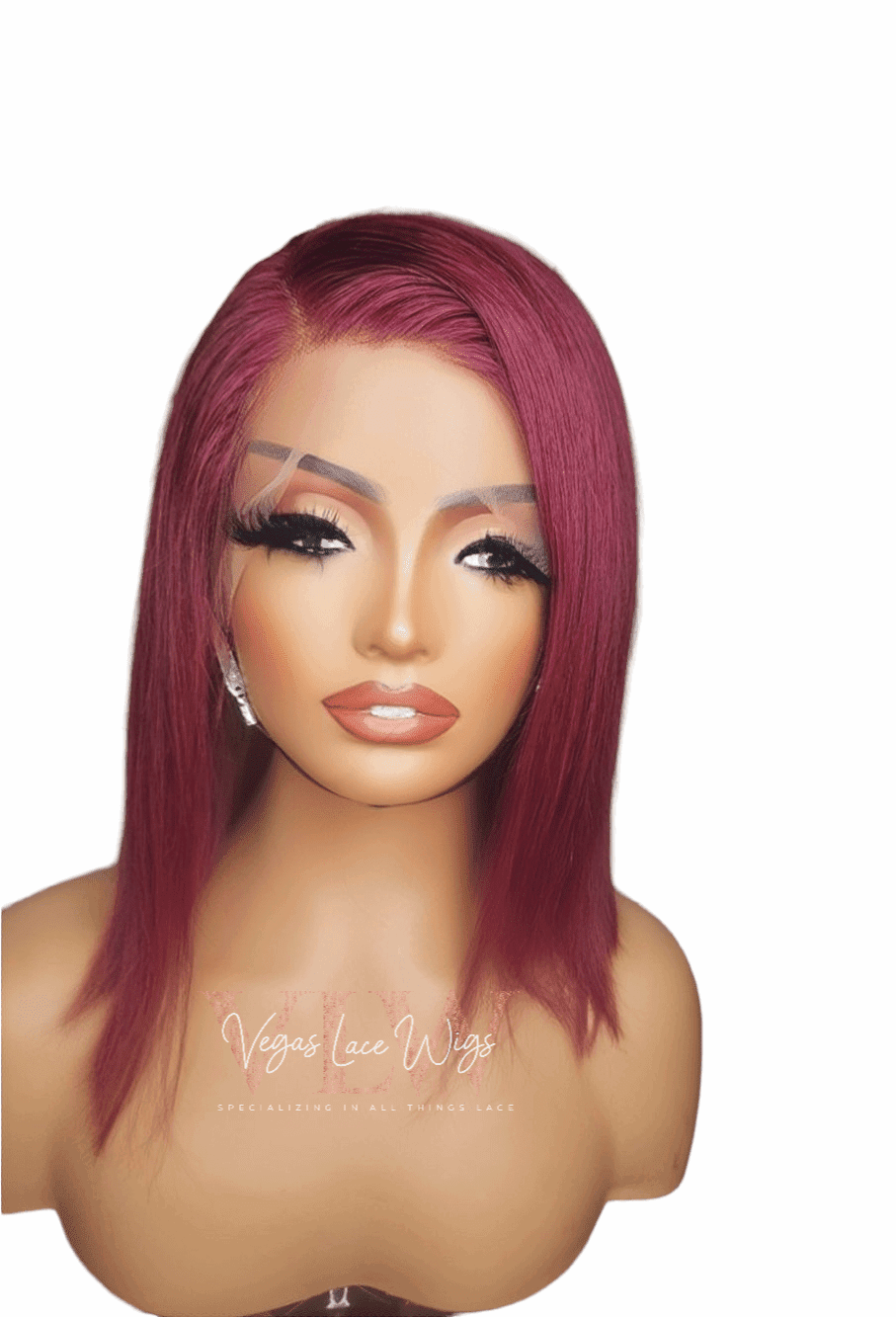 Invisible HD Lace Bob Wig Straight Red